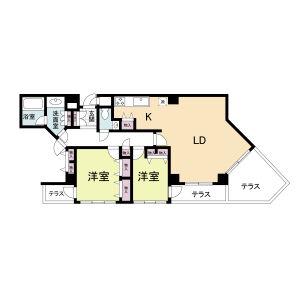甲子園口ガーデンホームズ(2LDK/1階)の間取り写真