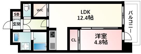 S・グランテージ(1LDK/2階)の間取り写真