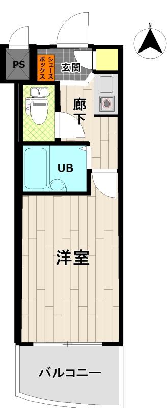 淡路ハイツ(1K/5階)の間取り写真