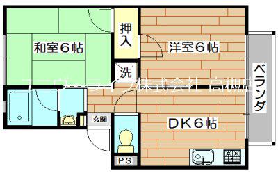 エクセルハイツ(2DK/2階)の間取り写真