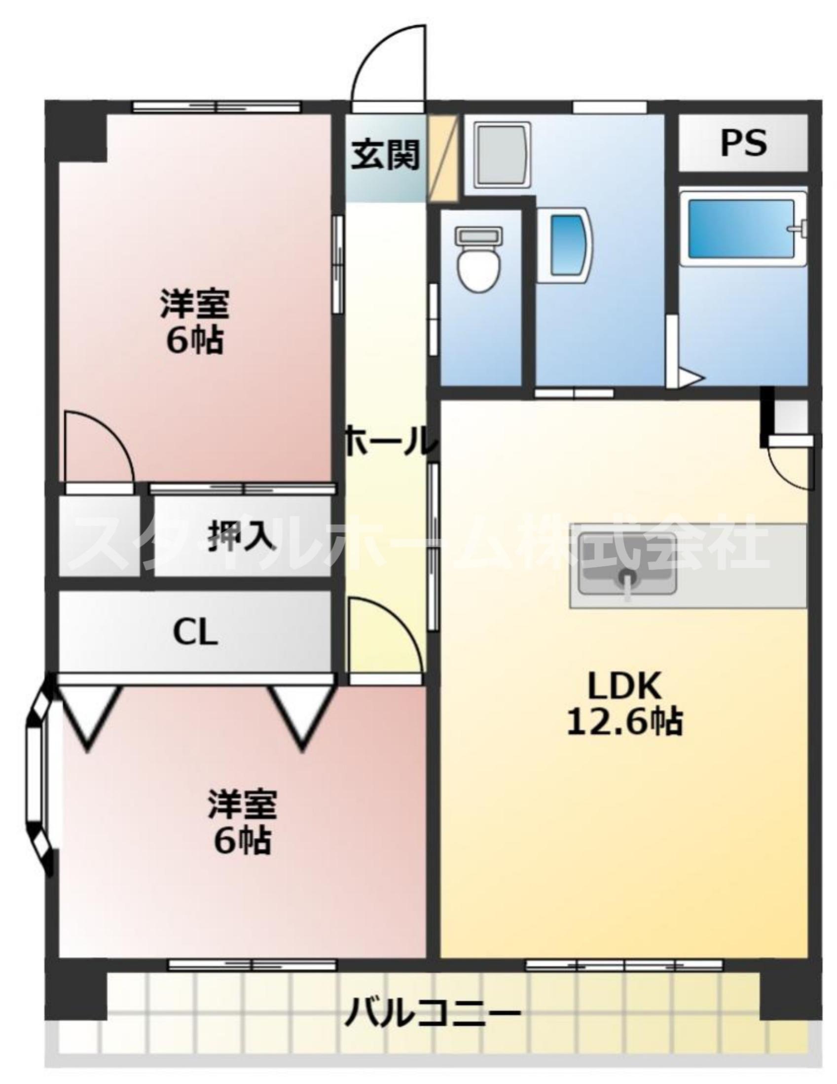 プレステージ多米(2LDK/2階)の間取り写真