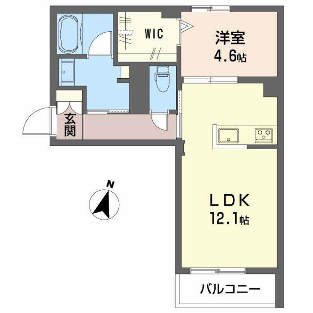 メゾンド 光町(1LDK/2階)の間取り写真