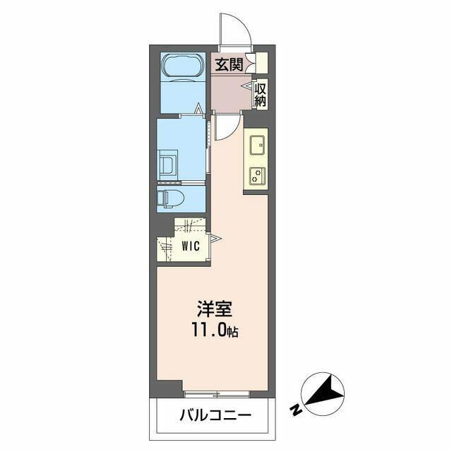 クオリスタ都賀(ワンルーム/1階)の間取り写真