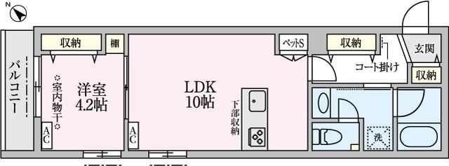 WHITE STONE(1LDK/2階)の間取り写真