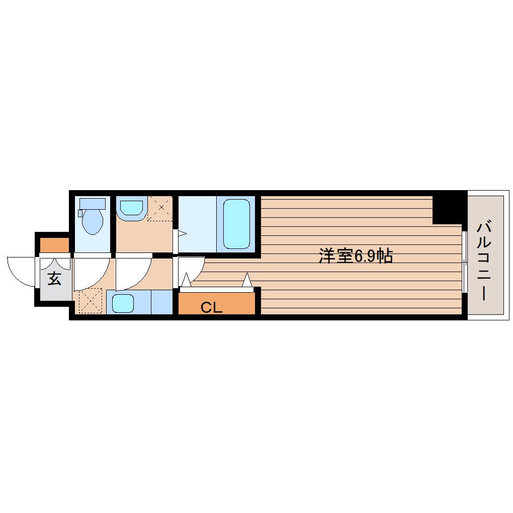 プライムアーバン仙台木町通(1K/7階)の間取り写真