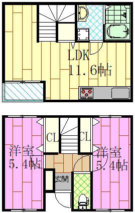 メルラス浦安(2LDK/1階)の間取り写真