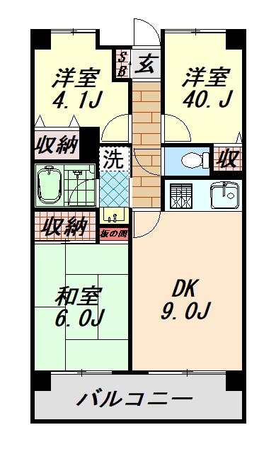 クレアール吉野町(3DK/5階)の間取り写真