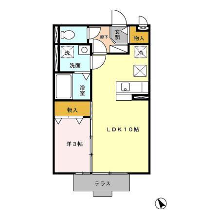 K・ブロッサムII(1LDK/1階)の間取り写真