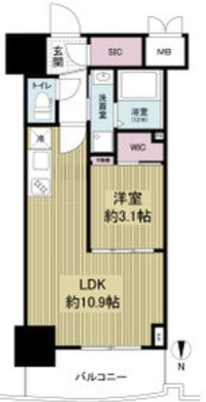 セレニテ本町東リアン(1LDK/8階)の間取り写真