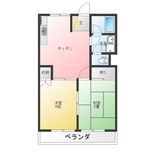 グランドヒルズ(2LDK/1階)の間取り写真