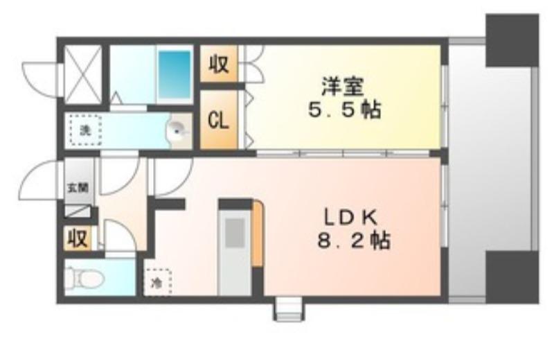 JGRACE 河原町(1LDK/5階)の間取り写真