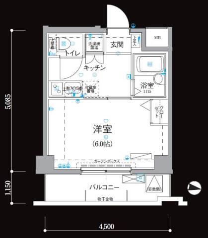 リヴシティ新宿弐番館(1K/6階)の間取り写真