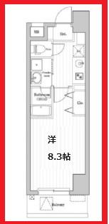 アーバンパーク三ノ輪II(1K/6階)の間取り写真