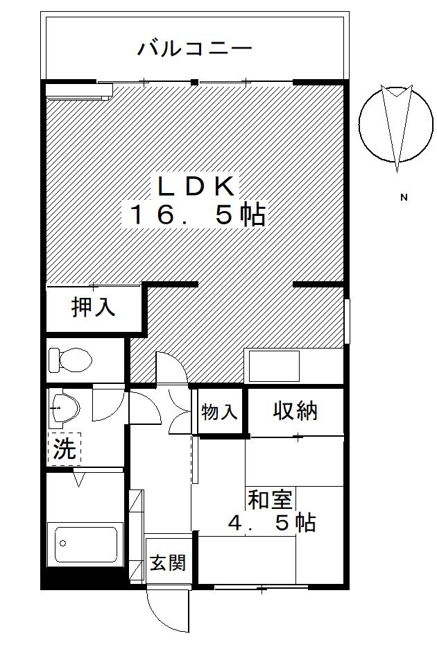パークサイド篠崎(1LDK/3階)の間取り写真