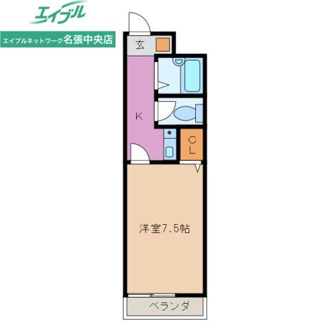 RIVARI(1K/2階)の間取り写真