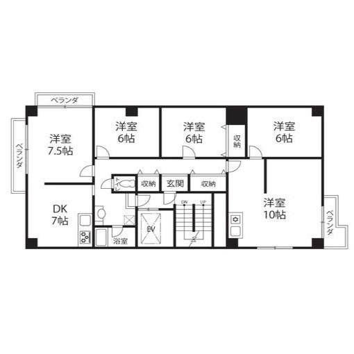 アルテハイム東大阪(5DK/5階)の間取り写真