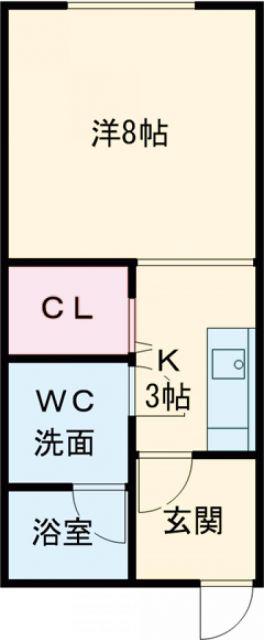 フリージア東郊A(1K/1階)の間取り写真