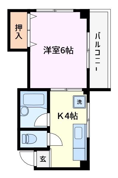 エムザ大迫(1K/3階)の間取り写真
