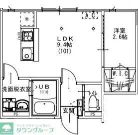 KEIAI RESIDENCE 元山II(1LDK/3階)の間取り写真