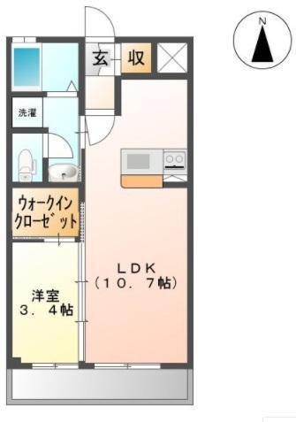 レマーレI(1LDK/1階)の間取り写真