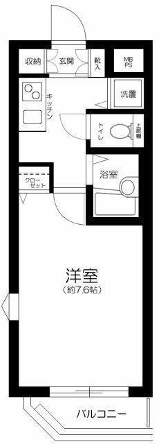 ヴェルト柿の木坂(1K/5階)の間取り写真
