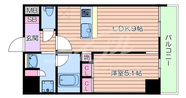 DIMUS新大阪(1LDK/11階)の間取り写真