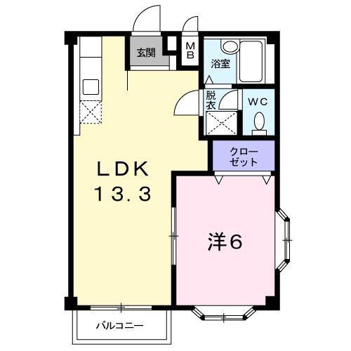 ハイツランビニオン(1LDK/2階)の間取り写真