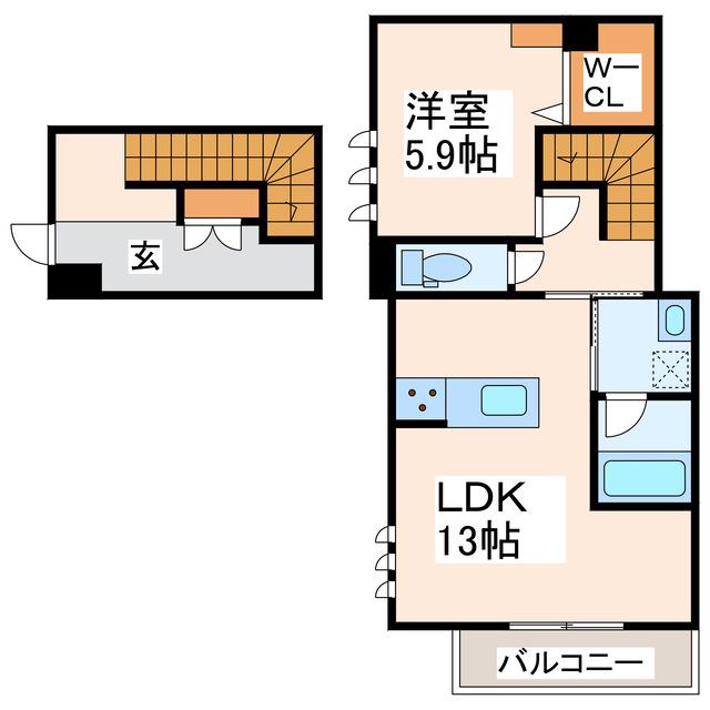 アークステーション(1LDK/2階)の間取り写真