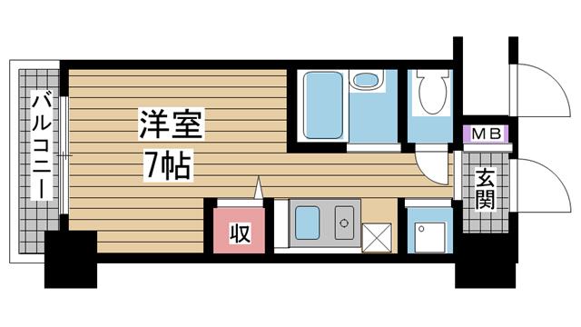 アージュ・リベルテ本山(ワンルーム/6階)の間取り写真