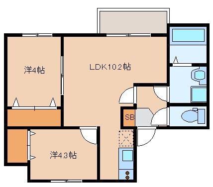 MAISON DE W(2LDK/2階)の間取り写真