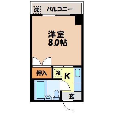 エクセレント片淵(ワンルーム/4階)の間取り写真