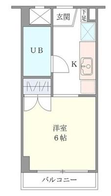 ベルメゾン三田(ワンルーム/3階)の間取り写真