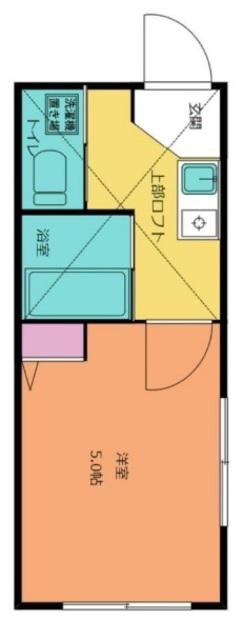コンフォート六郷土手壱番館(ワンルーム/2階)の間取り写真