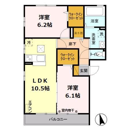 スマイルコート5番館(2LDK/1階)の間取り写真
