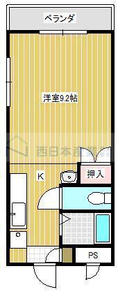 サンアップビル(ワンルーム/2階)の間取り写真