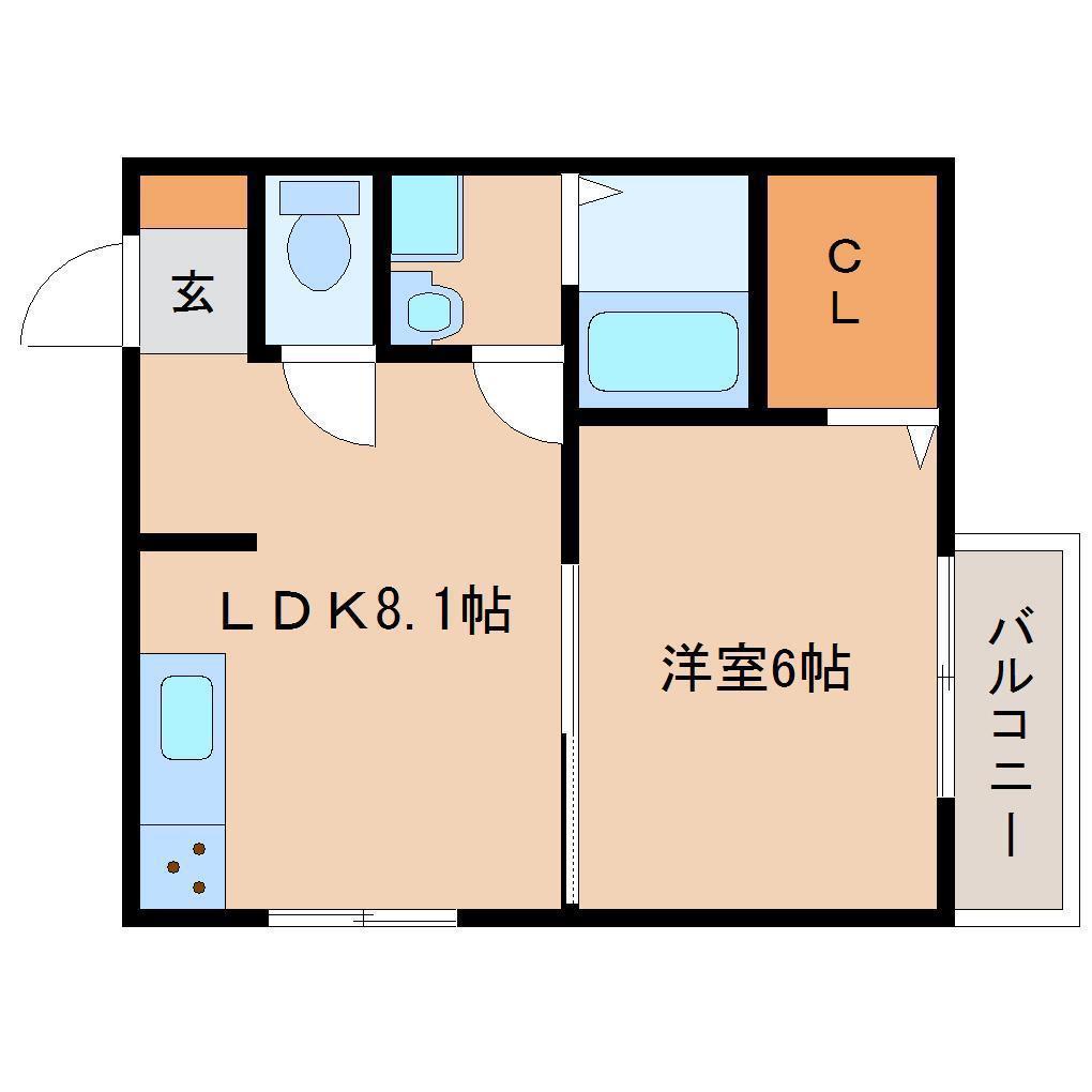 ブラウンクレスト(1LDK/2階)の間取り写真