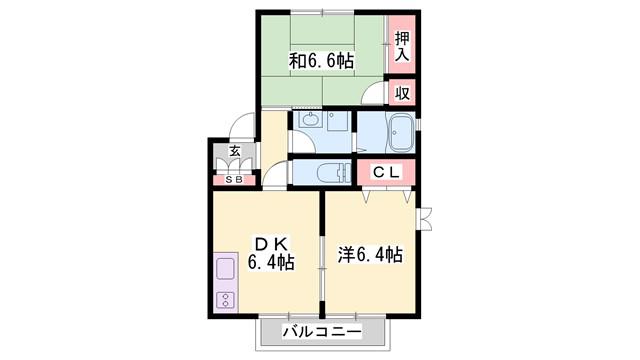 アディスひろのC棟(3DK/1階)の間取り写真