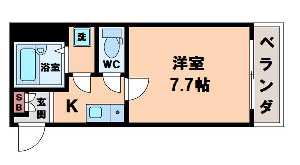 ラシーヌ山坂(1K/2階)の間取り写真