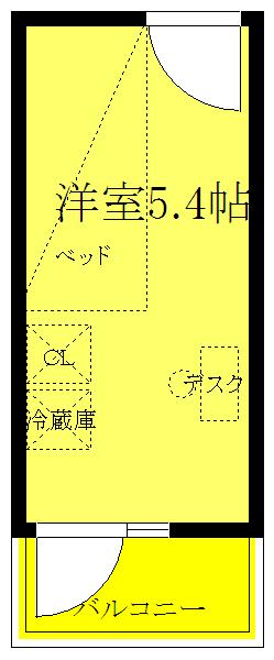 APARTMENTS金子屋(ワンルーム/8階)の間取り写真