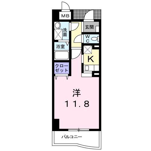 グレースヴィレッジ(1K/1階)の間取り写真