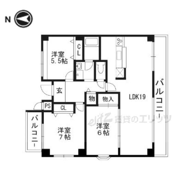 第2メゾンファミール(3LDK/3階)の間取り写真