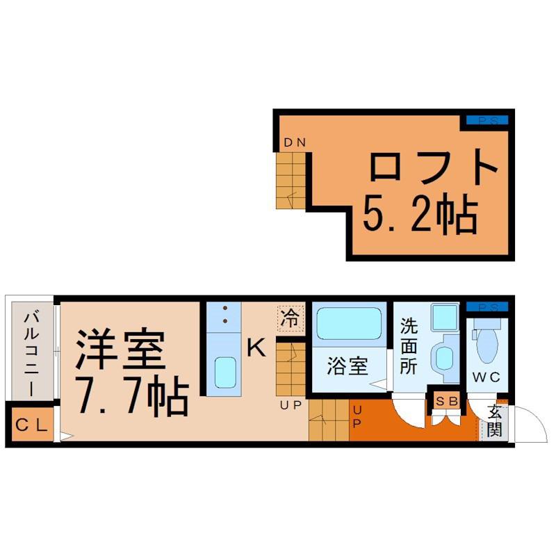 グレイスコート(ワンルーム/1階)の間取り写真