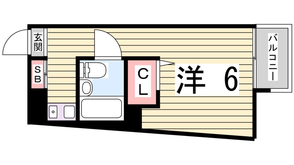 坂口ポートハイツ(ワンルーム/3階)の間取り写真