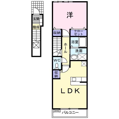 プレシャスコート(1LDK/2階)の間取り写真
