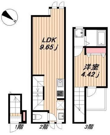 BEテラス学芸大学(1LDK/2階)の間取り写真