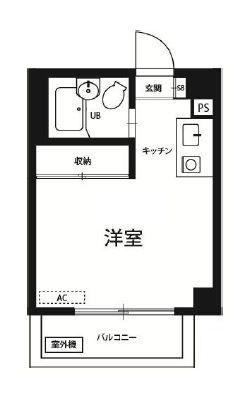 トリム面影橋(ワンルーム/3階)の間取り写真