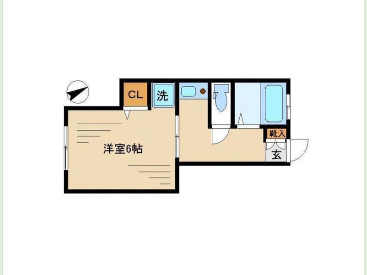 西新荘(1K/1階)の間取り写真