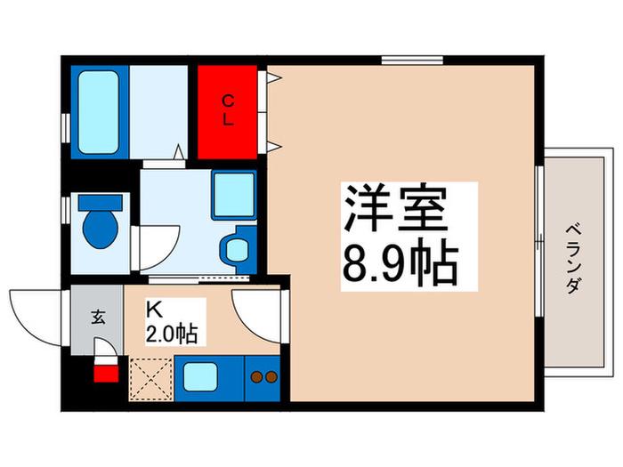カルムパレス(1K/1階)の間取り写真