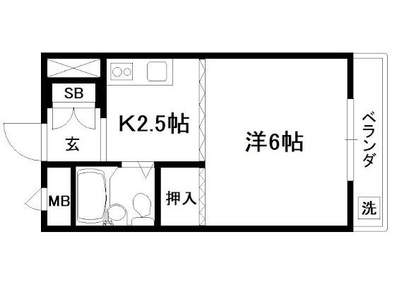 メゾン市川壱番館(1K/1階)の間取り写真