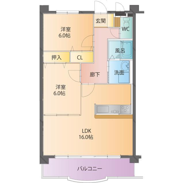グラン・ルーチェ(2LDK/1階)の間取り写真